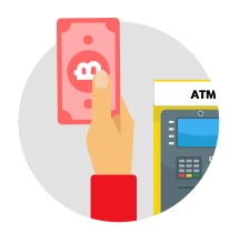 ถอนเงินสดขั้นต่ำ 100 บาทขึ้นไป